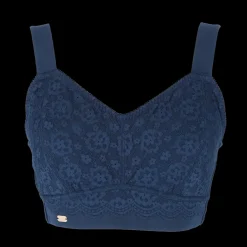 Aline Flower Big Cup BH - Mørk blå*Careless Fashion