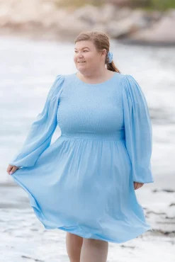 Anna Solid kjole -*Careless Clearance