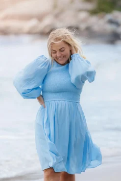 Anna Solid kjole -*Careless Clearance