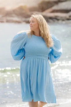 Anna Solid kjole -*Careless Clearance