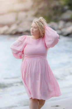 Anna Solid kjole -*Careless Outlet