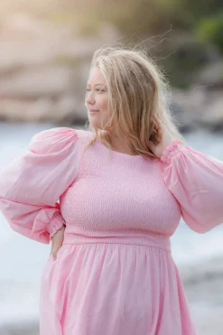 Anna Solid kjole -*Careless Outlet