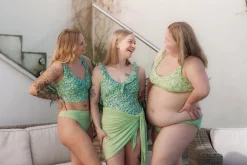 Miami bikinitopp - Pastellgrønn - Flower paint*Careless Discount